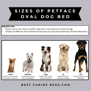 Petface oxford oval dog bed sizes